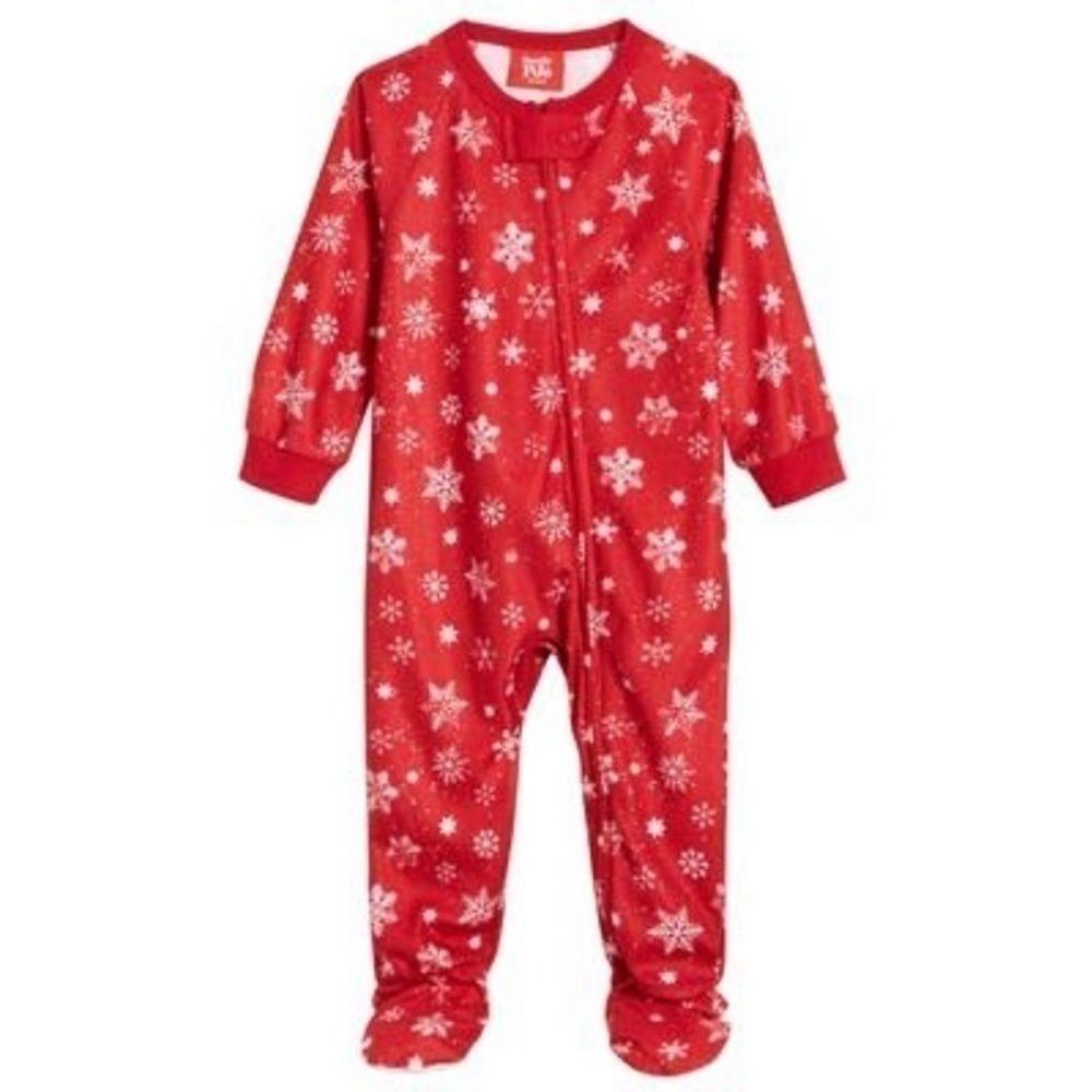 New Family Pajamas Matching Baby Merry Snowflake Footie One-Piece size 24 no